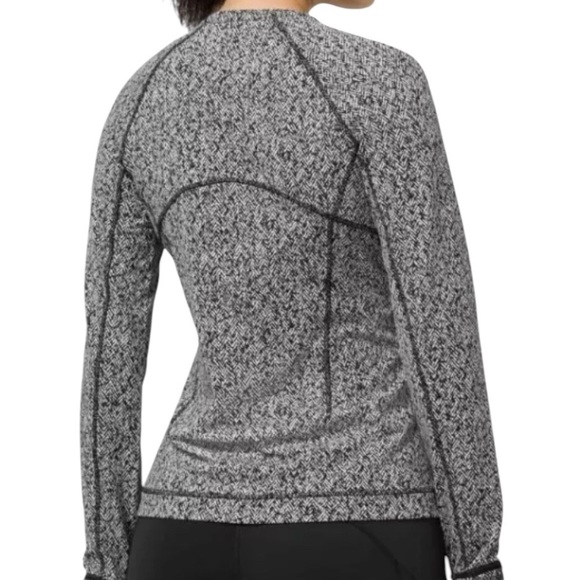 Lululemon Runderful Herringbone Cold Weather Stretch Running Top Sz 10 Like New - Picture 9 of 11
